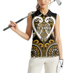 Custom Aotearoa Ngai Te Rangi Women Sleeveless Polo Shirt Maori Tribal Pattern
