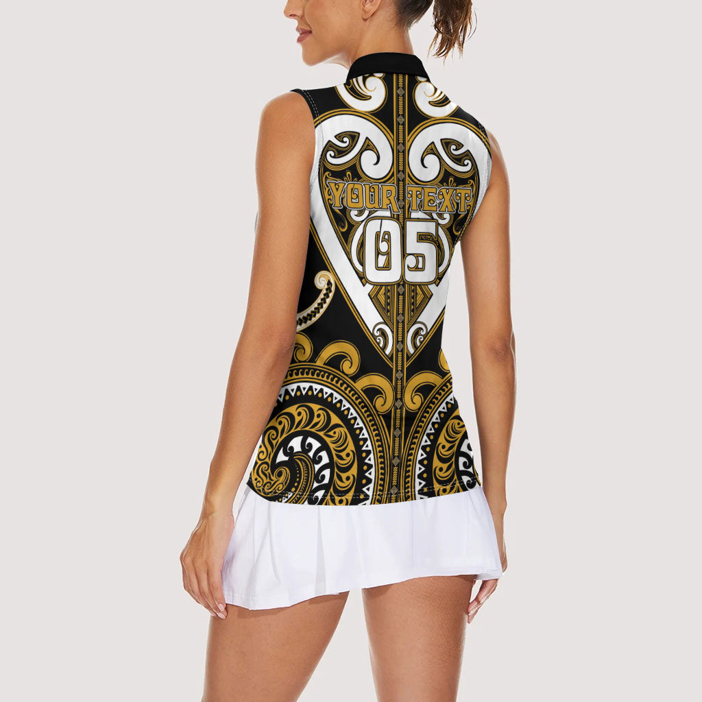 Custom Aotearoa Ngai Te Rangi Women Sleeveless Polo Shirt Maori Tribal Pattern