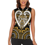 Custom Aotearoa Ngai Te Rangi Women Sleeveless Polo Shirt Maori Tribal Pattern