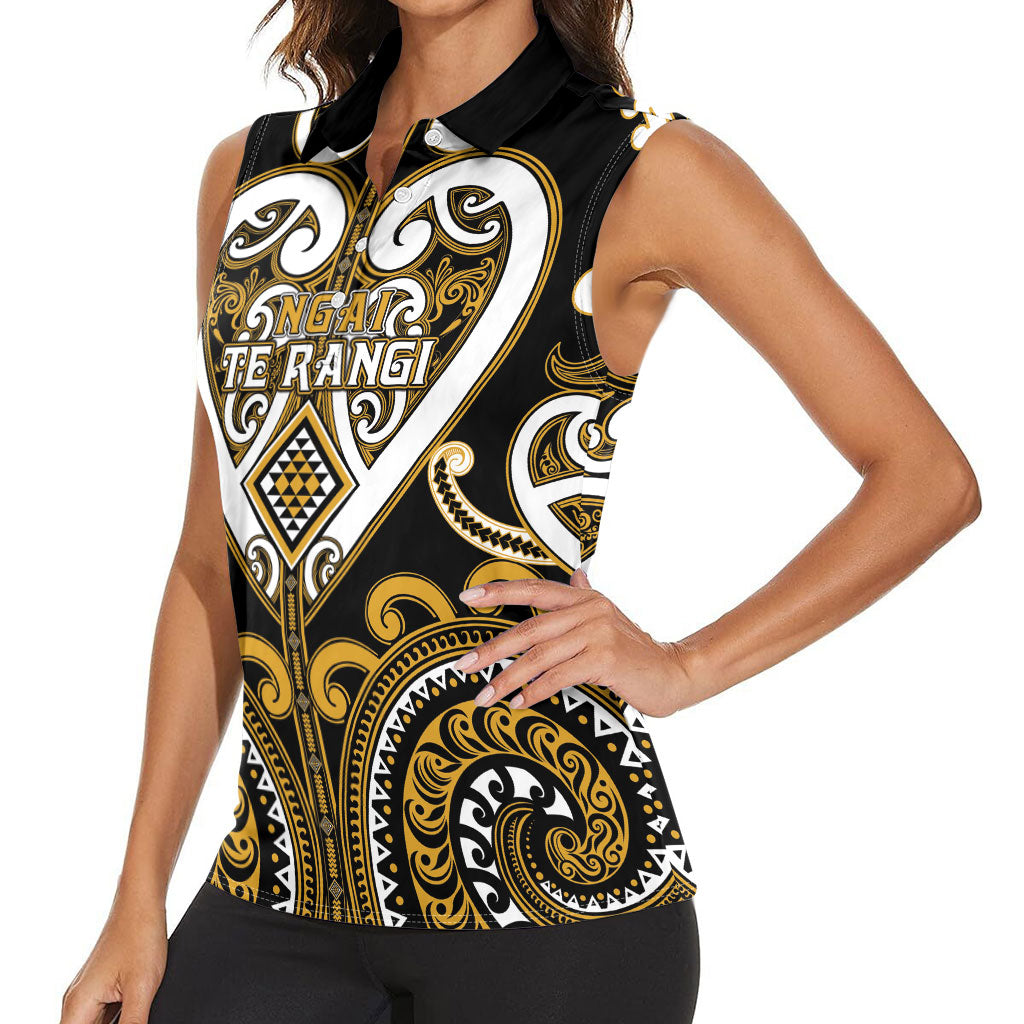 Custom Aotearoa Ngai Te Rangi Women Sleeveless Polo Shirt Maori Tribal Pattern