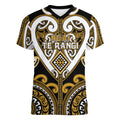 Custom Aotearoa Ngai Te Rangi Women V-Neck T-Shirt Maori Tribal Pattern
