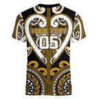 Custom Aotearoa Ngai Te Rangi Women V-Neck T-Shirt Maori Tribal Pattern