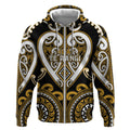 Custom Aotearoa Ngai Te Rangi Zip Hoodie Maori Tribal Pattern