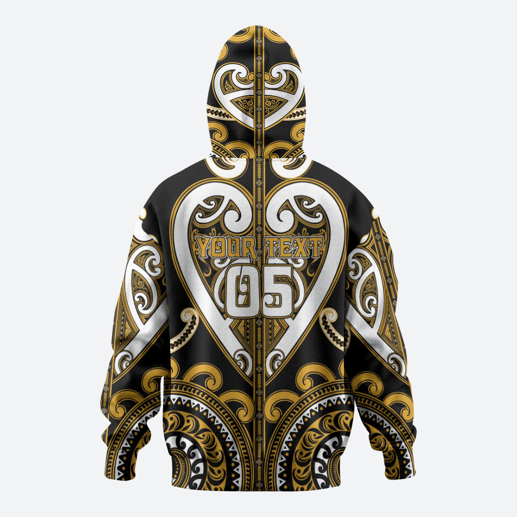 Custom Aotearoa Ngai Te Rangi Zip Hoodie Maori Tribal Pattern