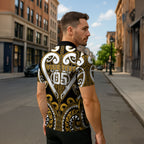 Custom Aotearoa Ngai Te Rangi Zipper Polo Shirt Maori Tribal Pattern