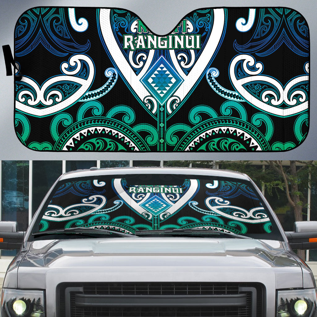 Aotearoa Ngati Ranginui Auto Sun Shade Maori Tribal Pattern
