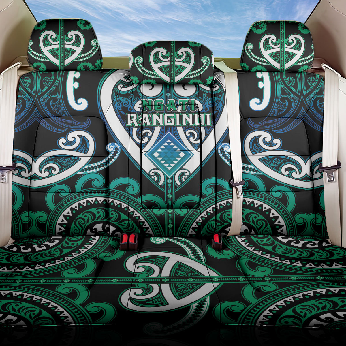 Aotearoa Ngati Ranginui Back Car Seat Cover Maori Tribal Pattern
