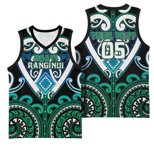 Custom Aotearoa Ngati Ranginui Basketball Jersey Maori Tribal Pattern