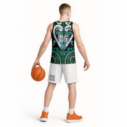 Custom Aotearoa Ngati Ranginui Basketball Jersey Maori Tribal Pattern
