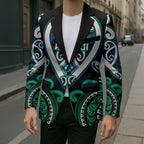 Custom Aotearoa Ngati Ranginui Blazer Maori Tribal Pattern