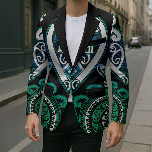 Custom Aotearoa Ngati Ranginui Blazer Maori Tribal Pattern