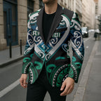 Custom Aotearoa Ngati Ranginui Blazer Maori Tribal Pattern