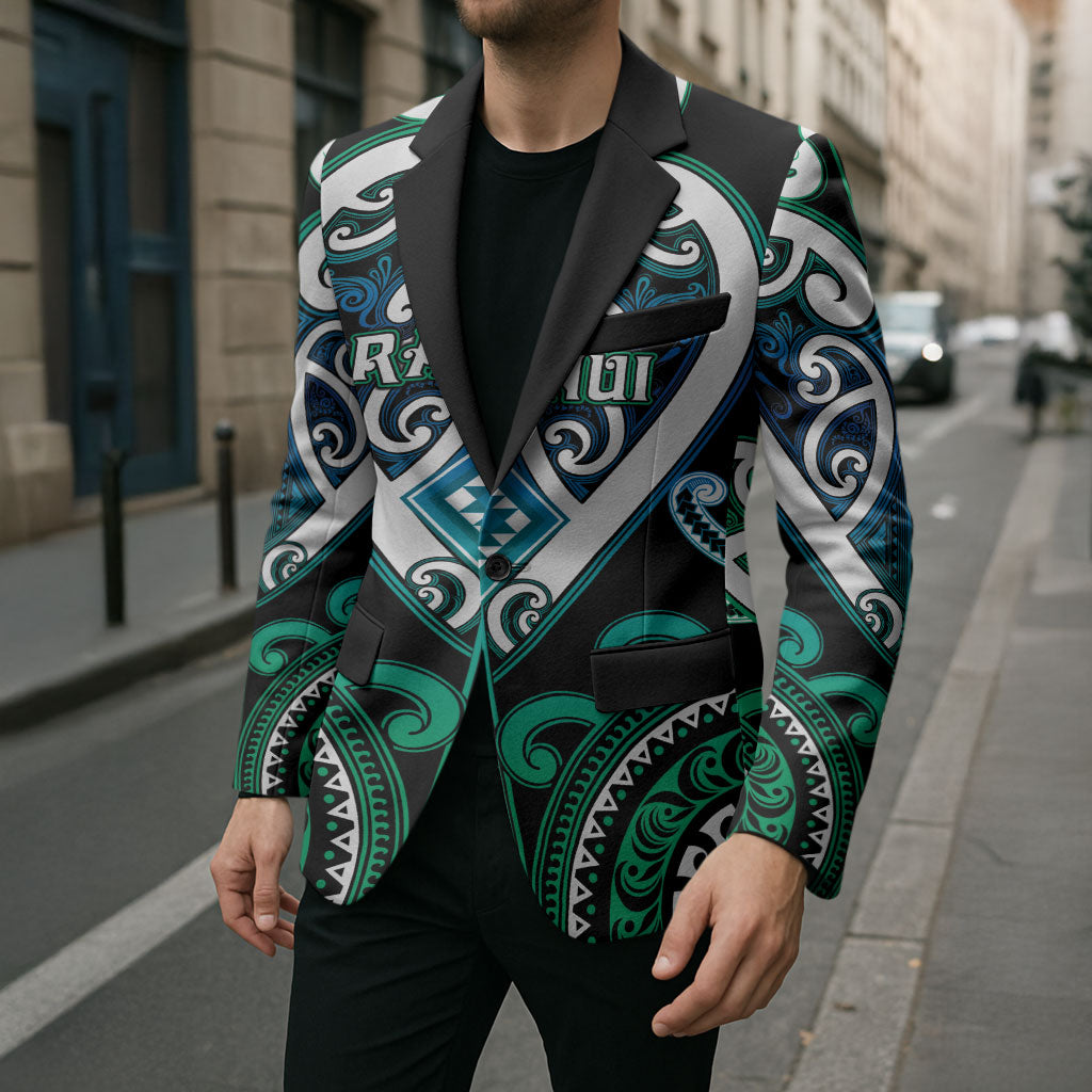 Custom Aotearoa Ngati Ranginui Blazer Maori Tribal Pattern