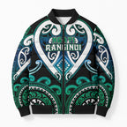 Custom Aotearoa Ngati Ranginui Bomber Puffer Jacket Maori Tribal Pattern