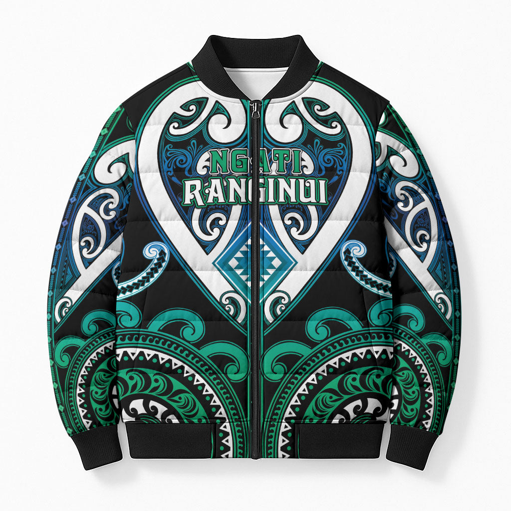 Custom Aotearoa Ngati Ranginui Bomber Puffer Jacket Maori Tribal Pattern