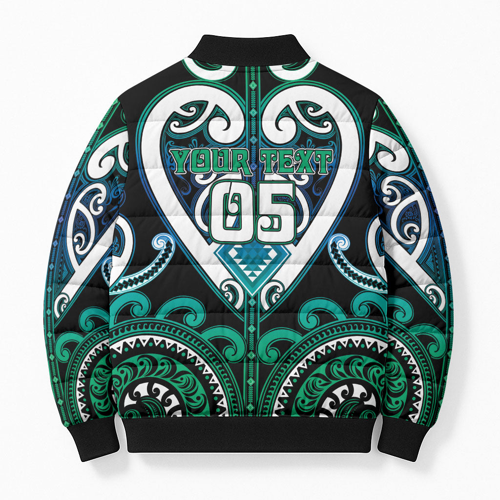 Custom Aotearoa Ngati Ranginui Bomber Puffer Jacket Maori Tribal Pattern