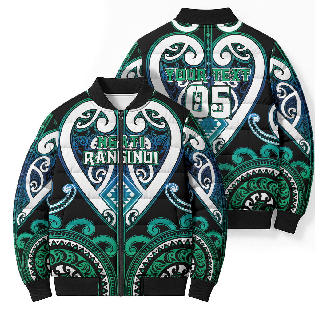 Custom Aotearoa Ngati Ranginui Bomber Puffer Jacket Maori Tribal Pattern
