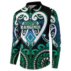 Custom Aotearoa Ngati Ranginui Button Sweatshirt Maori Tribal Pattern