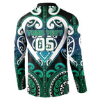 Custom Aotearoa Ngati Ranginui Button Sweatshirt Maori Tribal Pattern