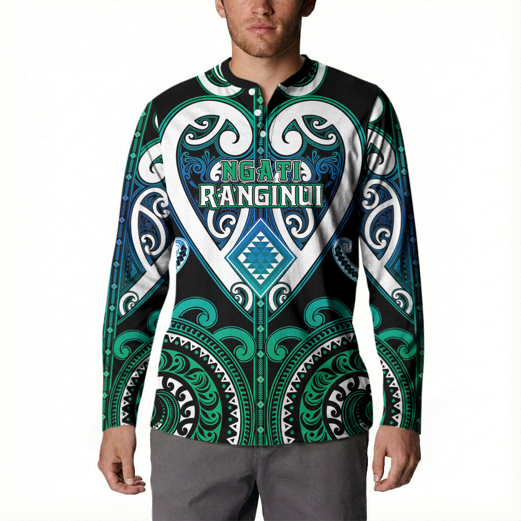 Custom Aotearoa Ngati Ranginui Button Sweatshirt Maori Tribal Pattern