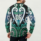 Custom Aotearoa Ngati Ranginui Button Sweatshirt Maori Tribal Pattern