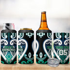 Custom Aotearoa Ngati Ranginui 4 in 1 Can Cooler Tumbler Maori Tribal Pattern