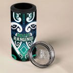 Custom Aotearoa Ngati Ranginui 4 in 1 Can Cooler Tumbler Maori Tribal Pattern