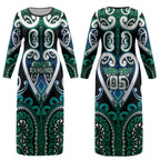 Custom Aotearoa Ngati Ranginui Couples Matching Long Sleeve Bodycon Dress and Long Sleeve Button Shirt Maori Tribal Pattern