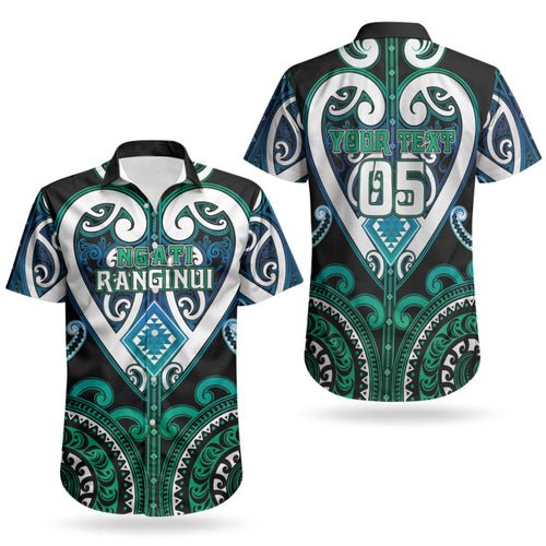 Custom Aotearoa Ngati Ranginui Couples Matching Off Shoulder Maxi Dress and Hawaiian Shirt Maori Tribal Pattern