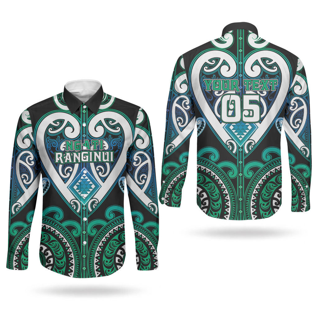 Custom Aotearoa Ngati Ranginui Couples Matching Off Shoulder Maxi Dress and Long Sleeve Button Shirt Maori Tribal Pattern