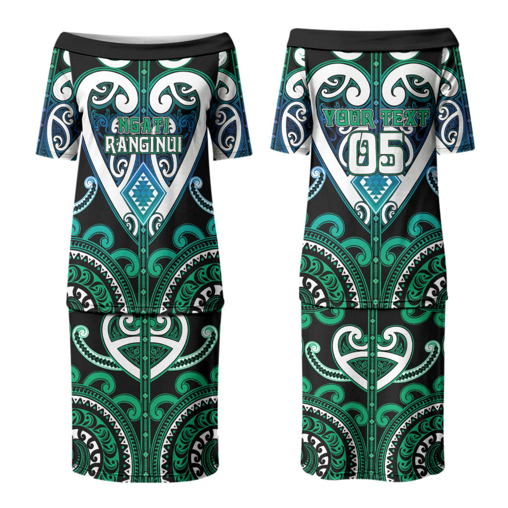 Custom Aotearoa Ngati Ranginui Couples Matching Puletasi and Hawaiian Shirt Maori Tribal Pattern