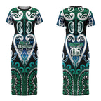 Custom Aotearoa Ngati Ranginui Couples Matching Short Sleeve Bodycon Dress and Long Sleeve Button Shirt Maori Tribal Pattern