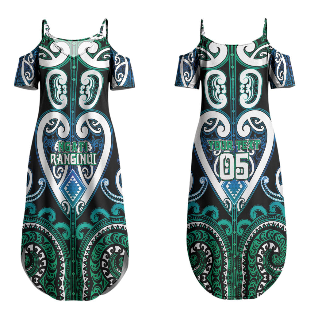 Custom Aotearoa Ngati Ranginui Couples Matching Summer Maxi Dress and Hawaiian Shirt Maori Tribal Pattern