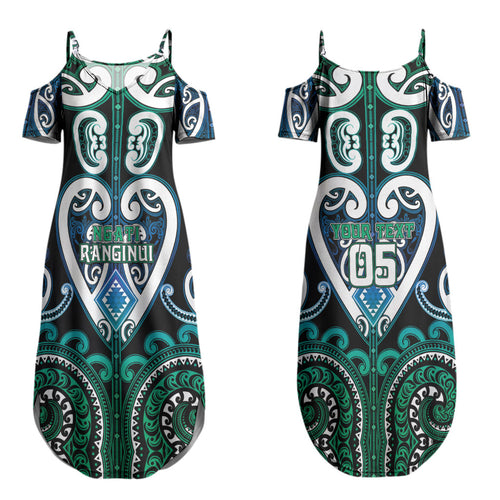 Custom Aotearoa Ngati Ranginui Couples Matching Summer Maxi Dress and Hawaiian Shirt Maori Tribal Pattern