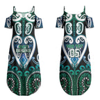 Custom Aotearoa Ngati Ranginui Couples Matching Summer Maxi Dress and Long Sleeve Button Shirt Maori Tribal Pattern