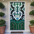 Custom Aotearoa Ngati Ranginui Door Cover Maori Tribal Pattern