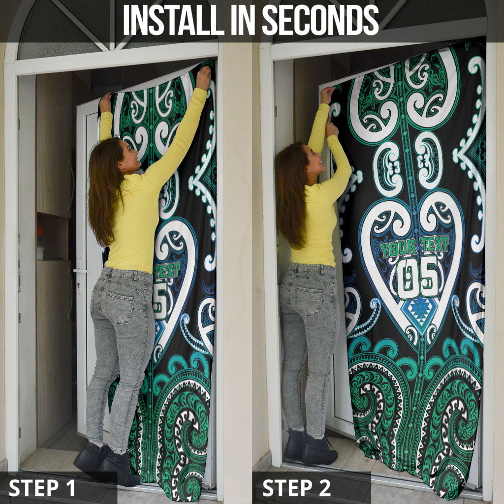 Custom Aotearoa Ngati Ranginui Door Cover Maori Tribal Pattern