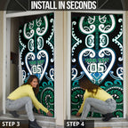 Custom Aotearoa Ngati Ranginui Door Cover Maori Tribal Pattern
