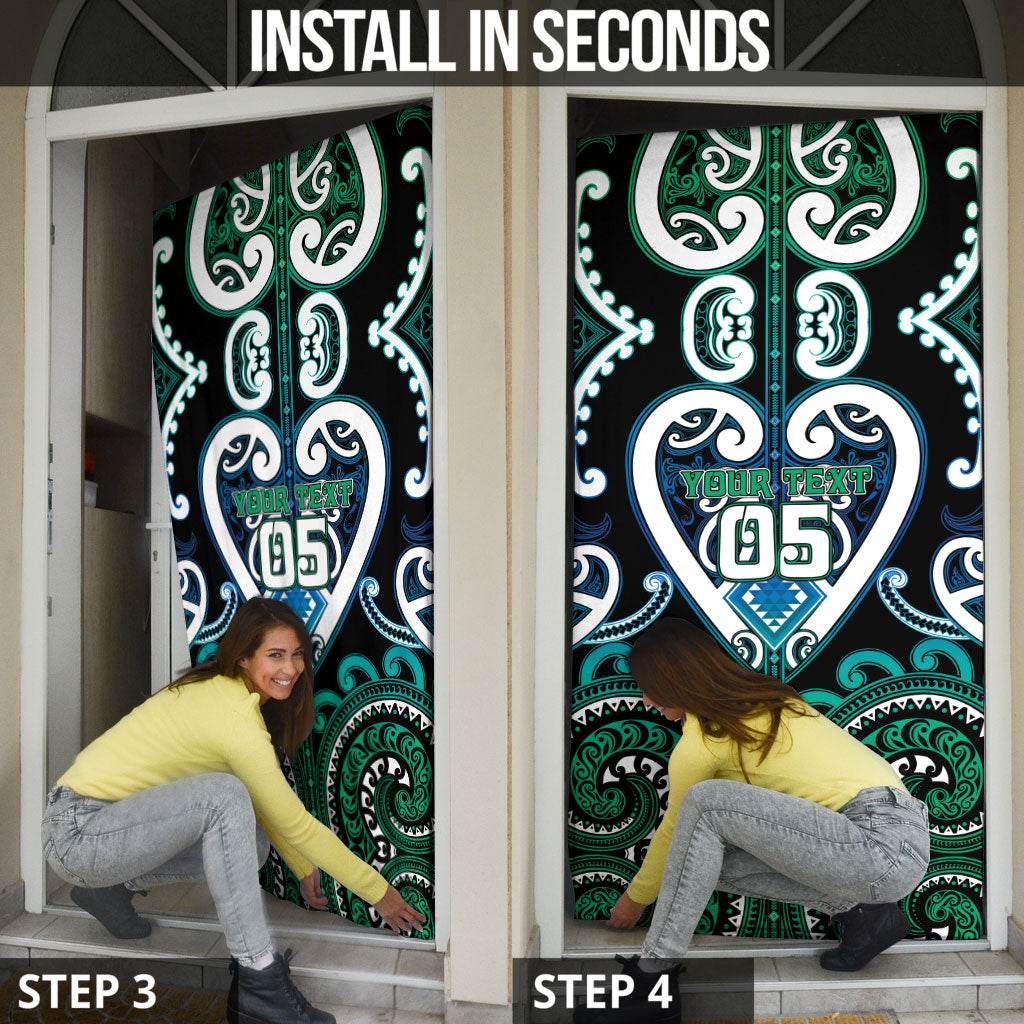 Custom Aotearoa Ngati Ranginui Door Cover Maori Tribal Pattern