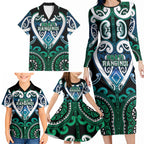 Custom Aotearoa Ngati Ranginui Family Matching Long Sleeve Bodycon Dress and Hawaiian Shirt Maori Tribal Pattern