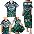 Custom Aotearoa Ngati Ranginui Family Matching Puletasi and Hawaiian Shirt Maori Tribal Pattern