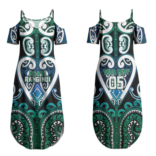 Custom Aotearoa Ngati Ranginui Family Matching Summer Maxi Dress and Hawaiian Shirt Maori Tribal Pattern