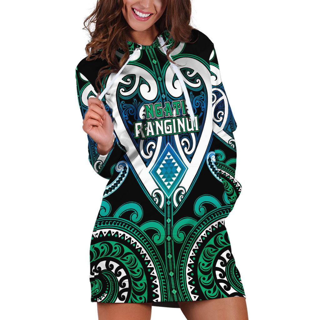Custom Aotearoa Ngati Ranginui Hoodie Dress Maori Tribal Pattern