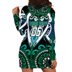 Custom Aotearoa Ngati Ranginui Hoodie Dress Maori Tribal Pattern