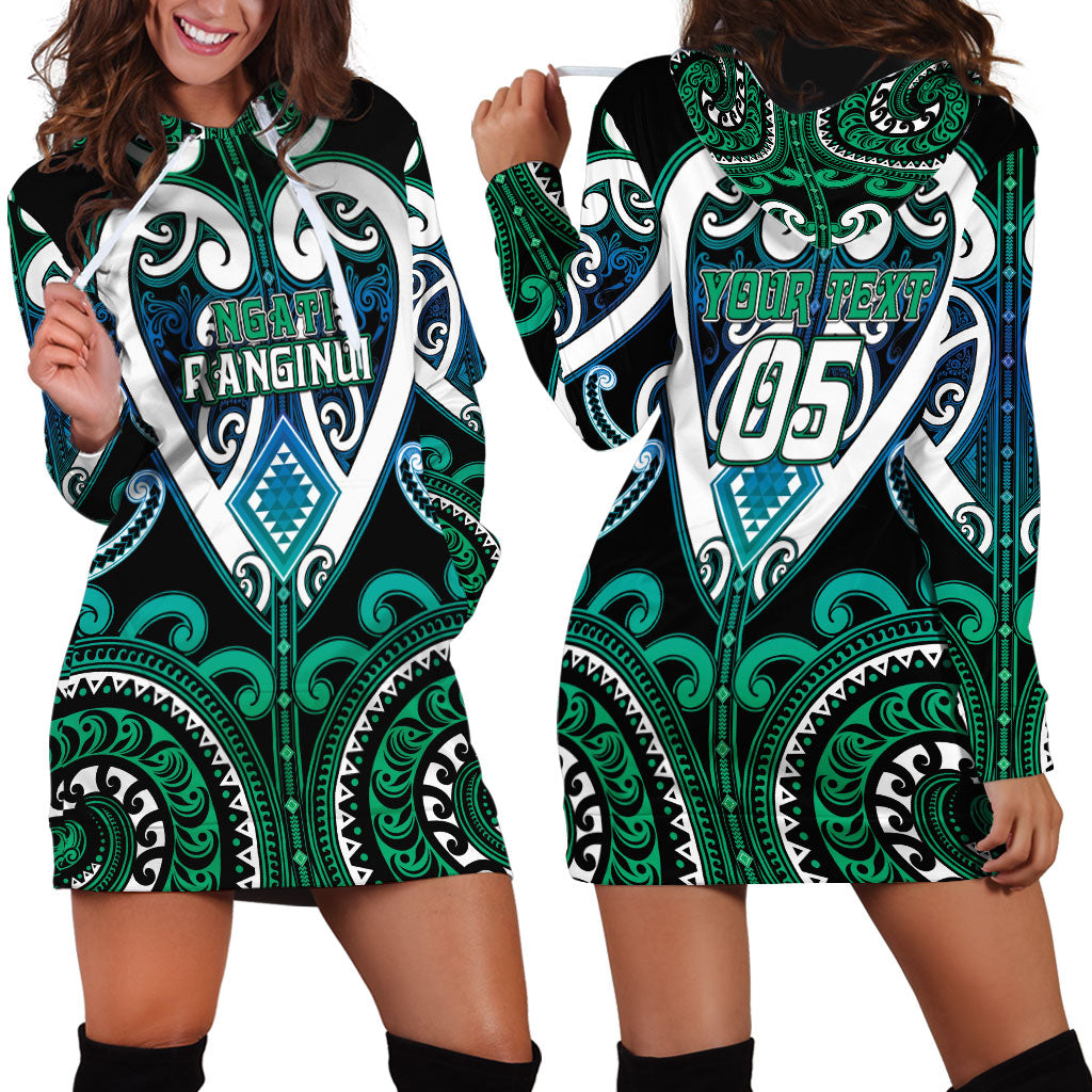 Custom Aotearoa Ngati Ranginui Hoodie Dress Maori Tribal Pattern