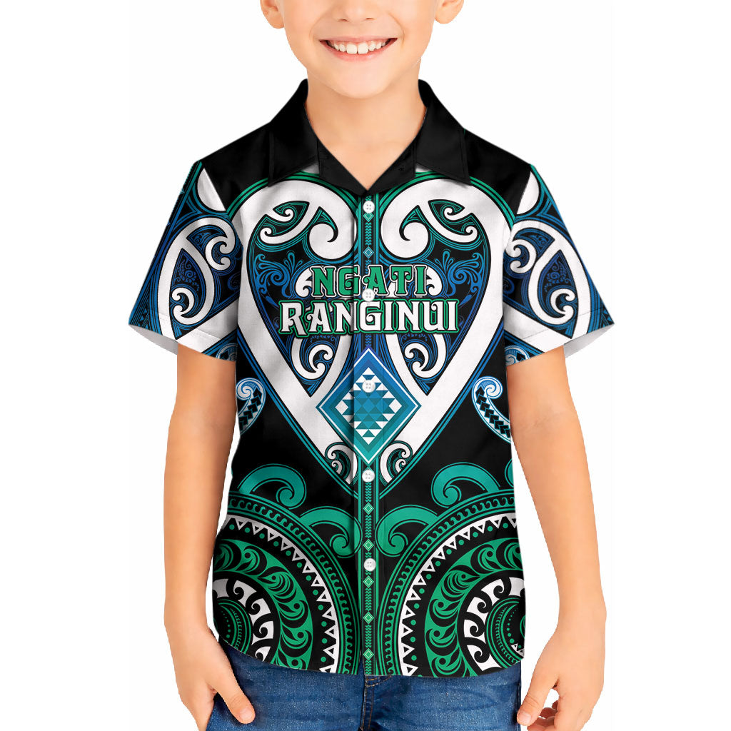 Custom Aotearoa Ngati Ranginui Kid Hawaiian Shirt Maori Tribal Pattern