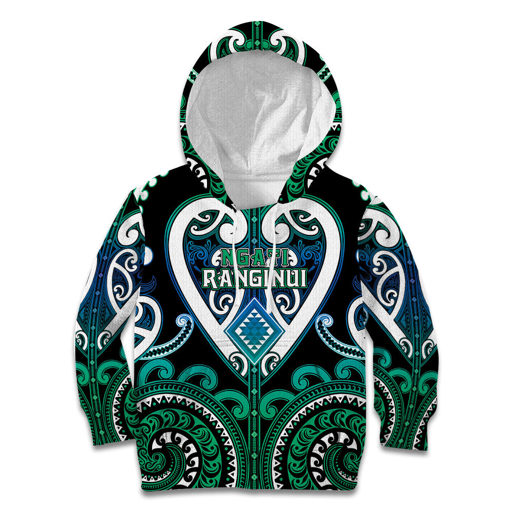 Custom Aotearoa Ngati Ranginui Kid Hoodie Maori Tribal Pattern