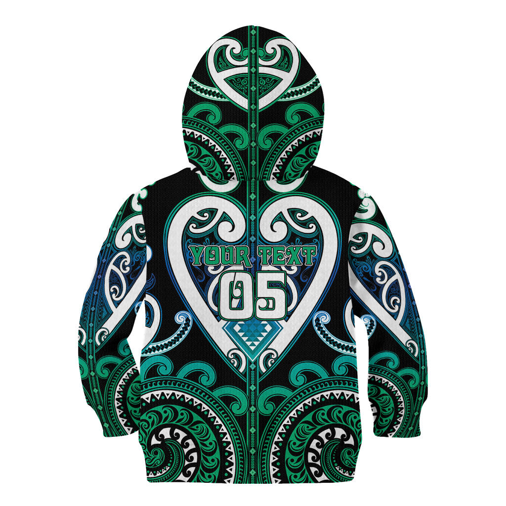 Custom Aotearoa Ngati Ranginui Kid Hoodie Maori Tribal Pattern