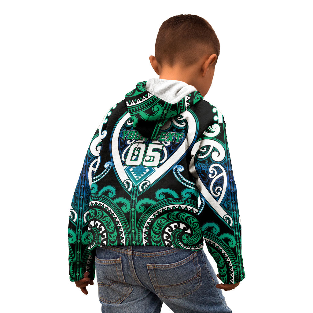 Custom Aotearoa Ngati Ranginui Kid Hoodie Maori Tribal Pattern
