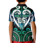 Custom Aotearoa Ngati Ranginui Kid Polo Shirt Maori Tribal Pattern